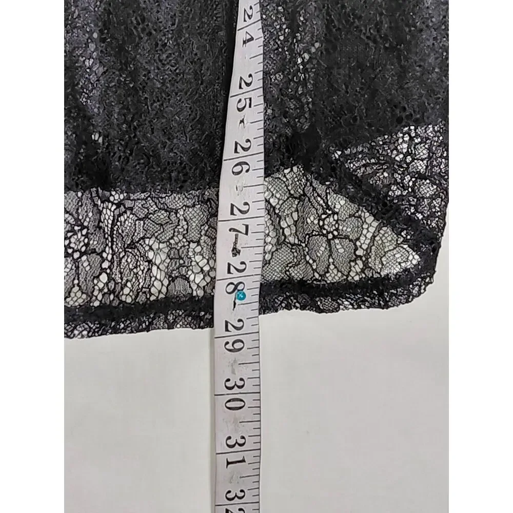 Chico's Sheer Floral Lace Long Sleeve Button Blouse Women See Measurements